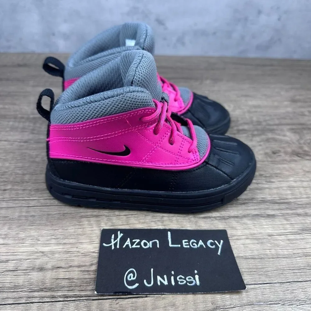Nike~Girls Toddler~ACG Woodside 2 High Pink/Black/Gray Boots~Size 9C (524878-600